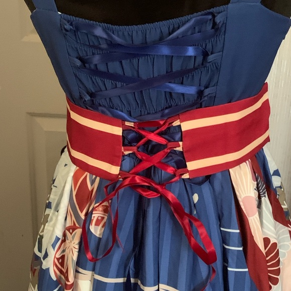 NWT Magic Tea Party’s White Crane Gratitude Lolita JSK with KC, Belt, and Clip - Picture 8 of 15